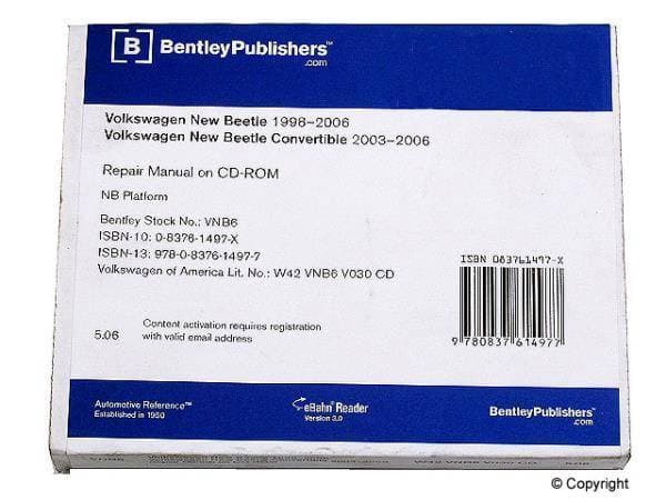 Bentley Repair Manual DVD (Mk4 New Beetle)